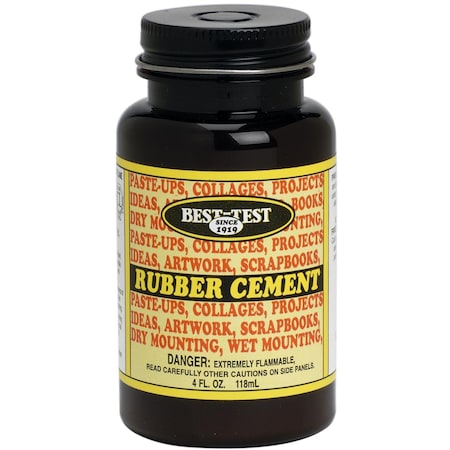 Best-Test Best Test  4 oz Rubber Cement, Brush-In Cap 148
